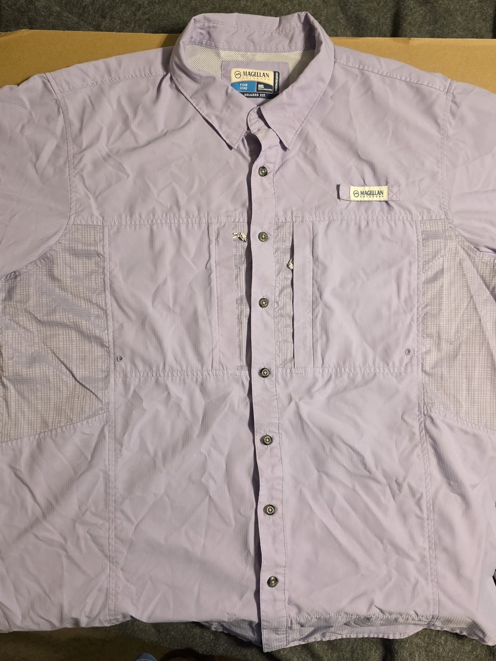 Magellan Outdoors Men’s Lightweight Button-Up Jacket – Light Lavender